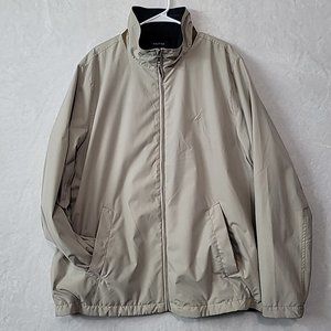 VTG Nautica Men's Reversible Fleece Windbreaker Jacket Coat Size XL Beige Blue